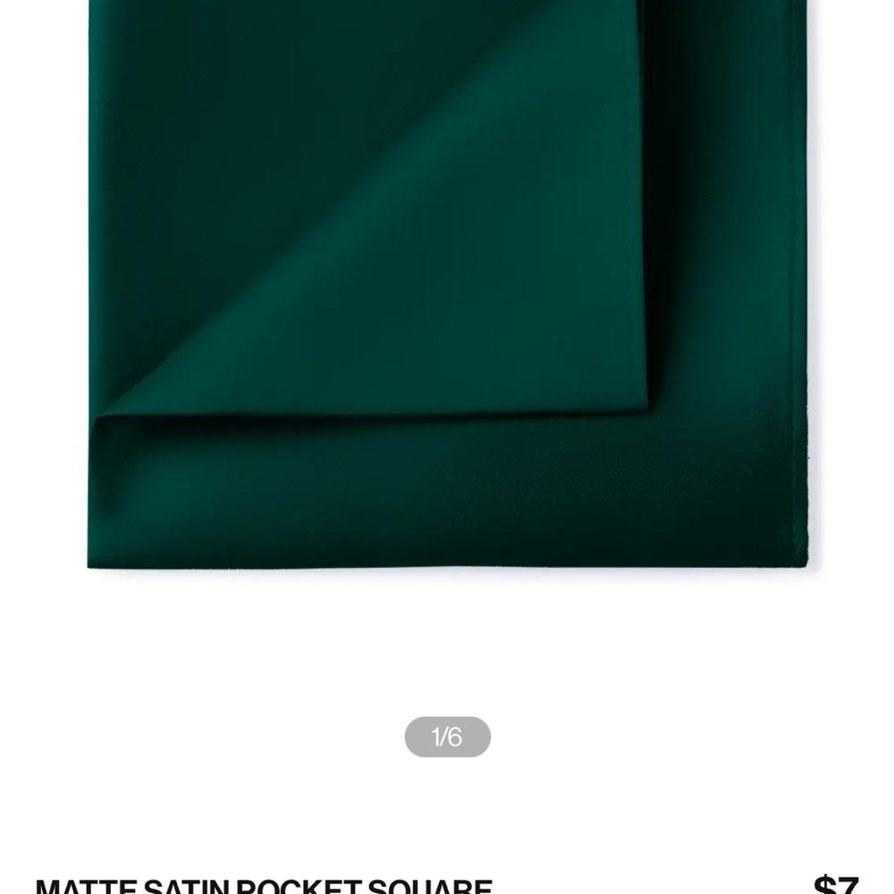 Azazie Matte Satin Pocket Square in Dark Green - 5 pack